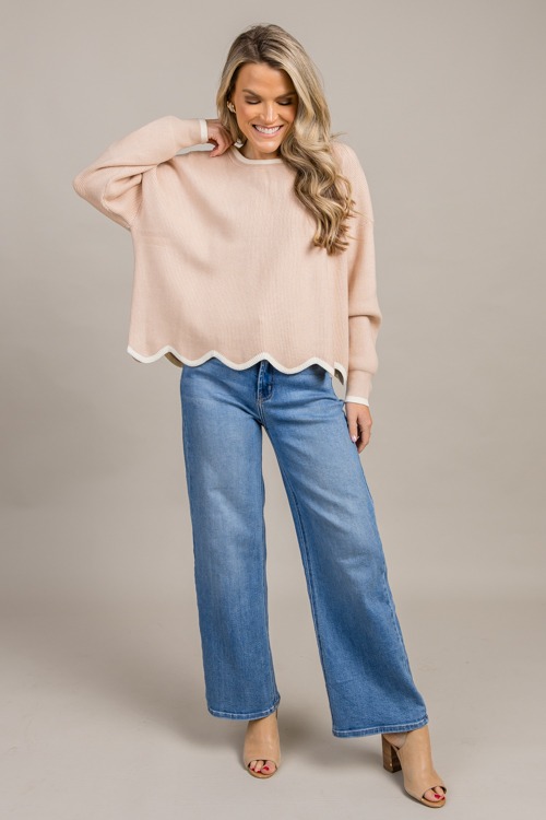 Stripe Trim Sweater, Taupe/Crea - 0925-167.jpg