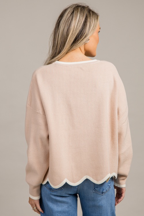 Stripe Trim Sweater, Taupe/Crea - 0925-170.jpg