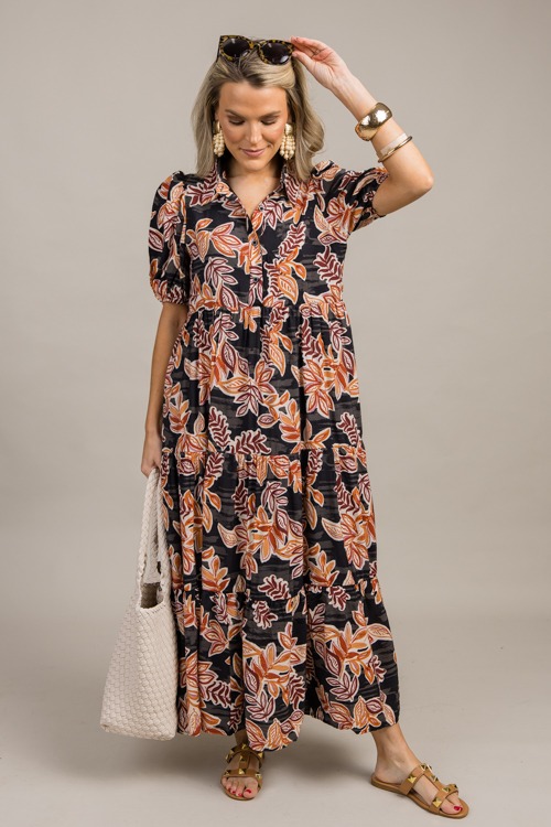 Leaf Print Tiered Maxi, Black - 0925-19.jpg