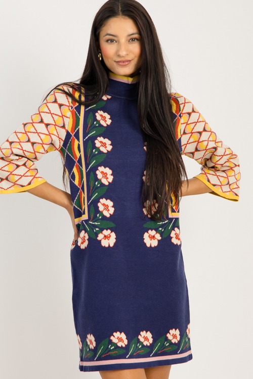 Floral Pattern Sweater Dress, N - 0925-4.jpg
