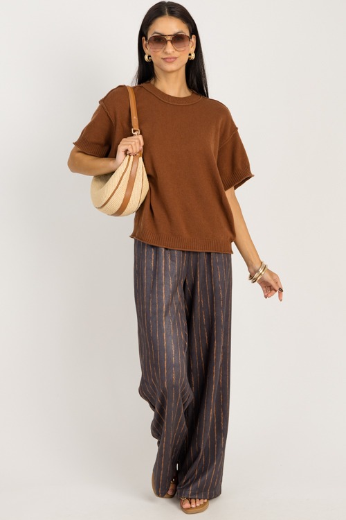 Soft Stretch Stripe Pants, Rust - 0925-44h.jpg