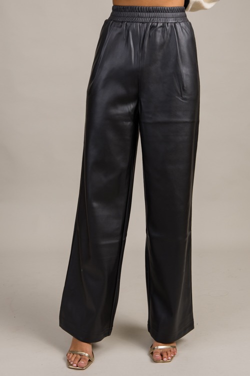 Brooke Leather Pants, Black