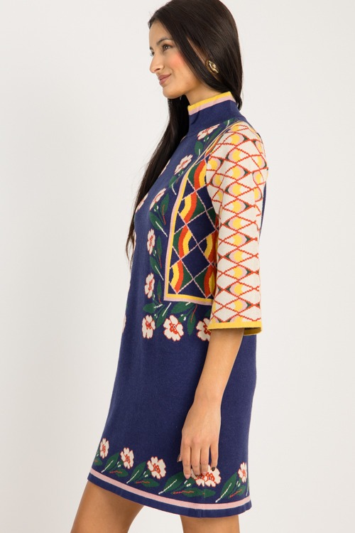 Floral Pattern Sweater Dress, N - 0925-5.jpg
