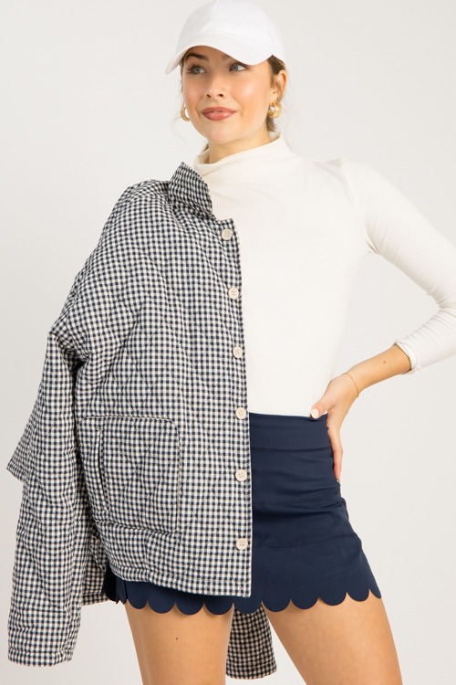 Marlena Mock Neck Top, Ivory