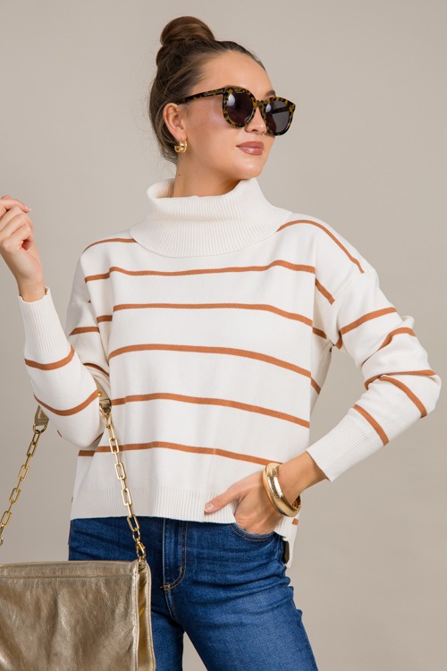 Jaylen Stripe Sweater, Persimmon