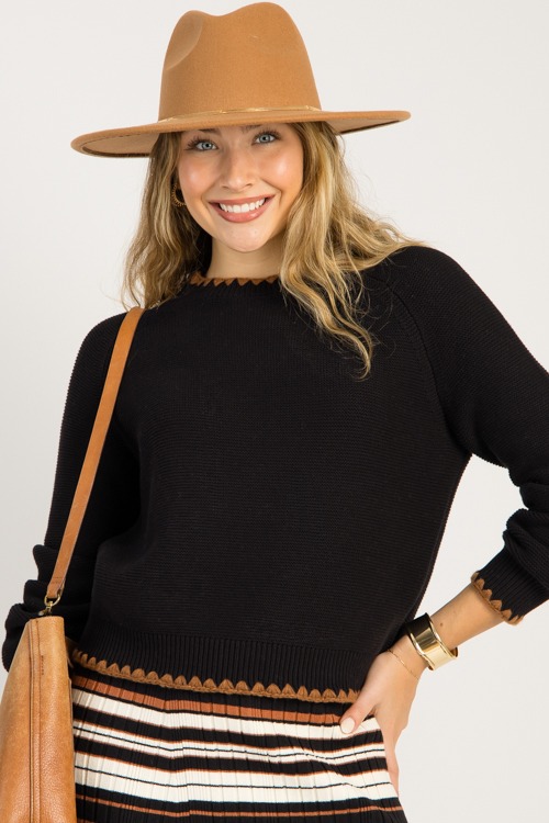 In Contrast Sweater, Black Mocha