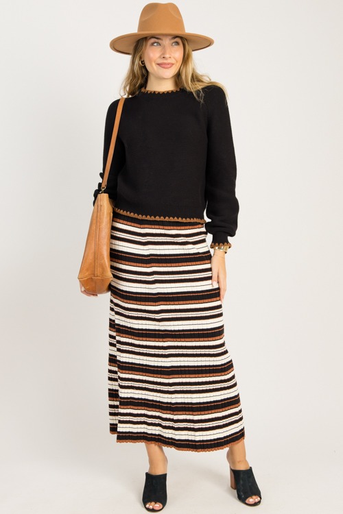 Stripe Sweater Maxi Skirt, Blac - 0925-90.jpg