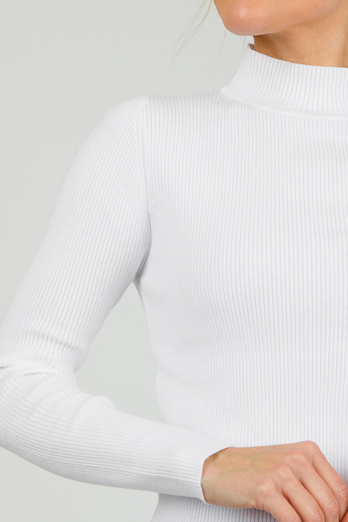 Polly Rib Sweater, Ivory