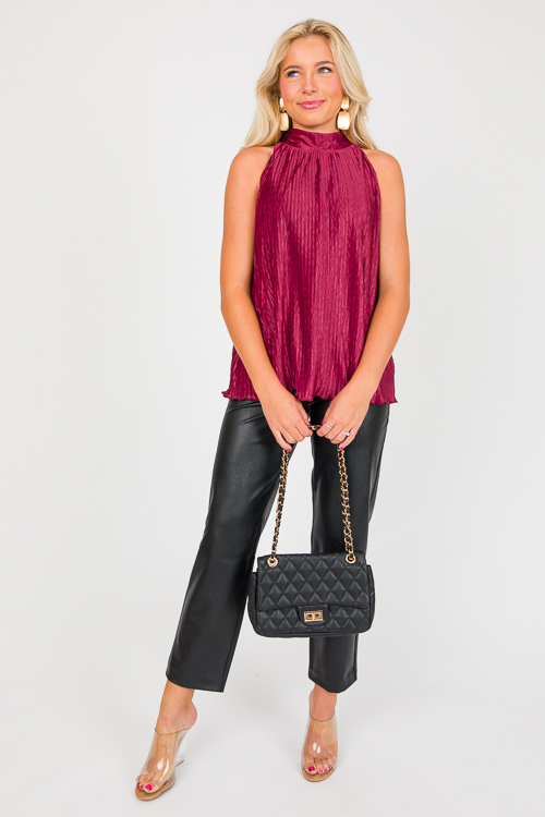Textured Halter Tank, Brick