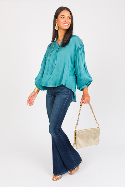 Metallic Teal Blouse