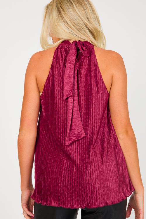 Textured Halter Tank, Brick