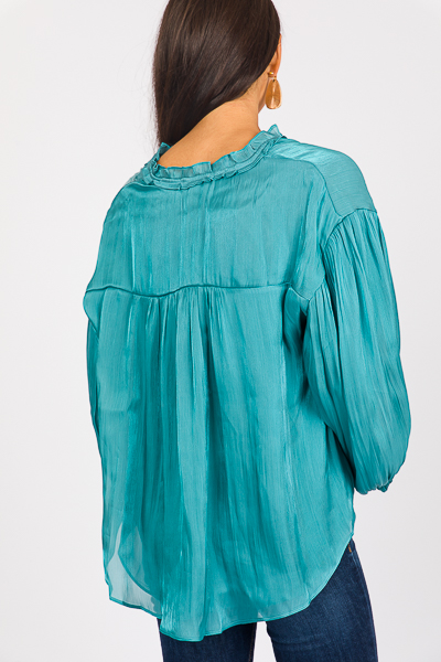 Metallic Teal Blouse