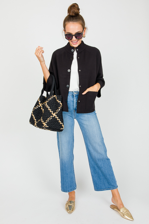 Chic Knit Shacket, Black