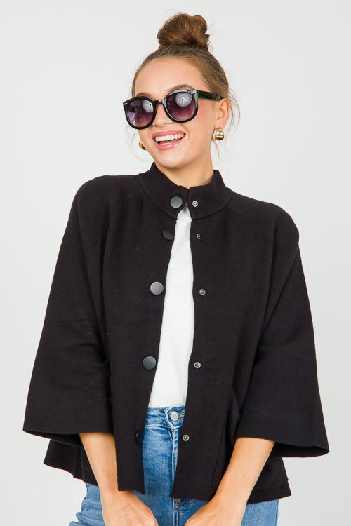Chic Knit Shacket, Black
