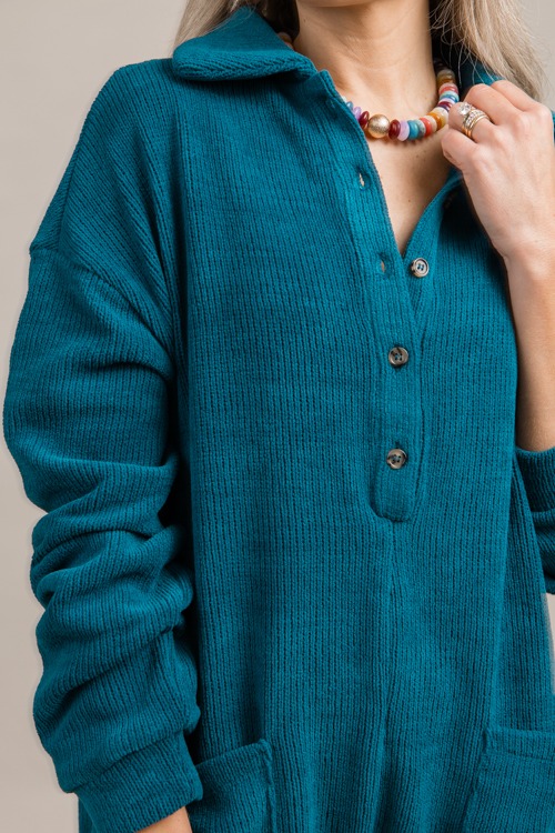 Sweater Knit Romper, Dark Teal - 0926-75.jpg