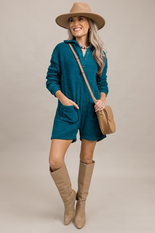 Sweater Knit Romper, Dark Teal - 0926-77.jpg