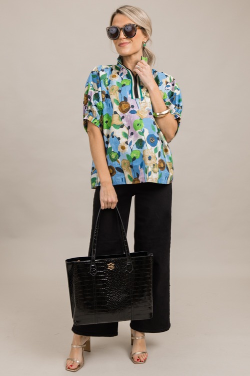 Stripe Accent Floral Top, Blue - 0926-85.jpg