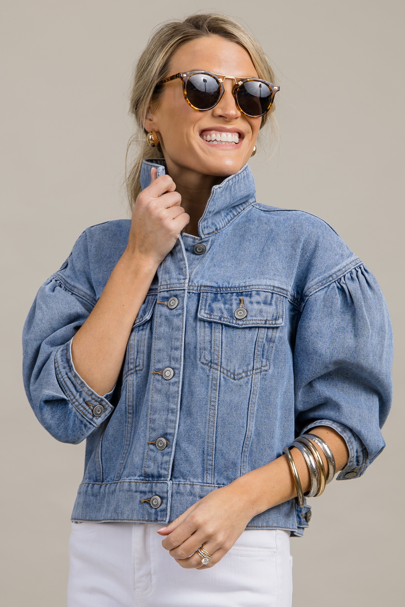 Puff Sleeve Denim Jacket - 0927-144p.jpg