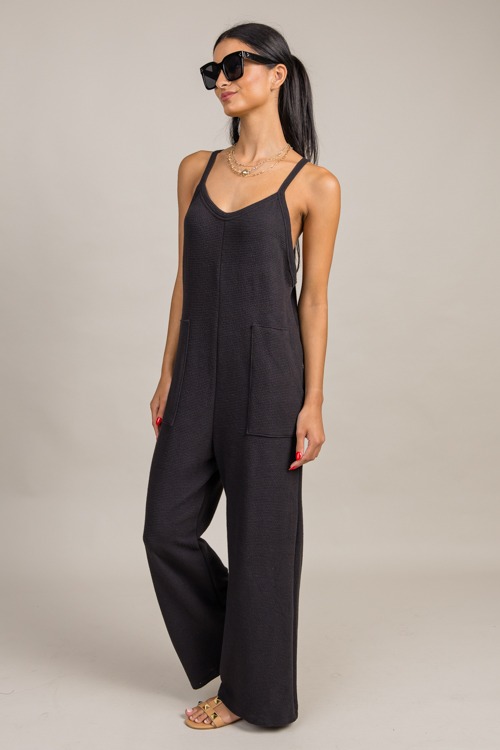 Cloud Knit Jumpsuit, Black