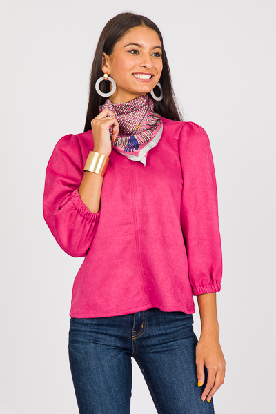 Magenta Suede Top