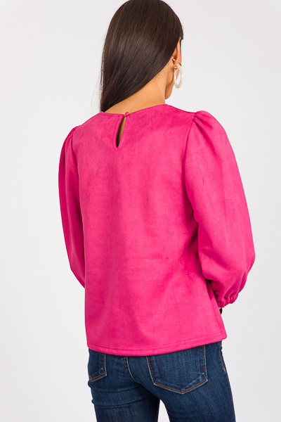 Magenta Suede Top