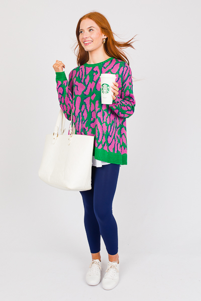 Electric Leopard Sweater, Green