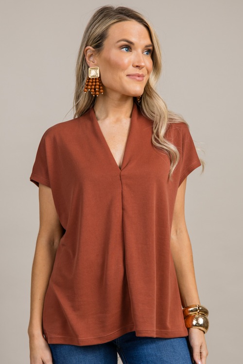 Modal V-Neck Top, Brick - 0927-46-Edit.jpg