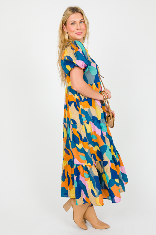 Amie Printed Midi, Teal