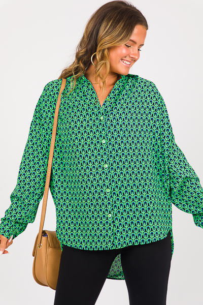 Cairo Button Up, Kelly Green