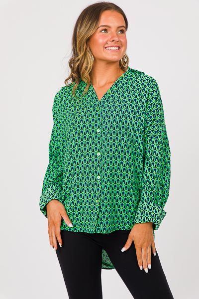 Cairo Button Up, Kelly Green