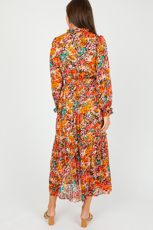 Lurex Floral Maxi, Black Mix