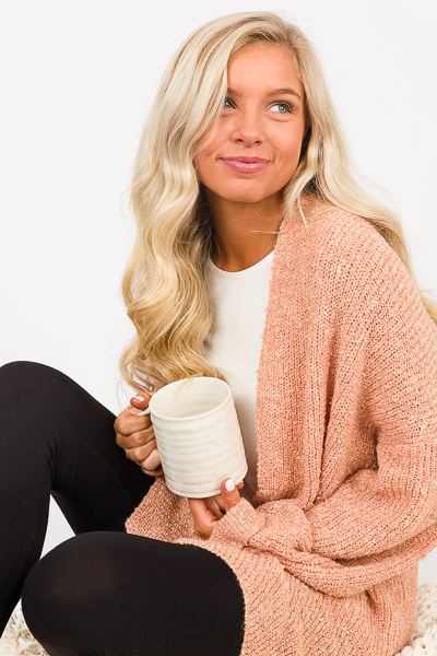Cuff Sleeve Cardigan, Orange