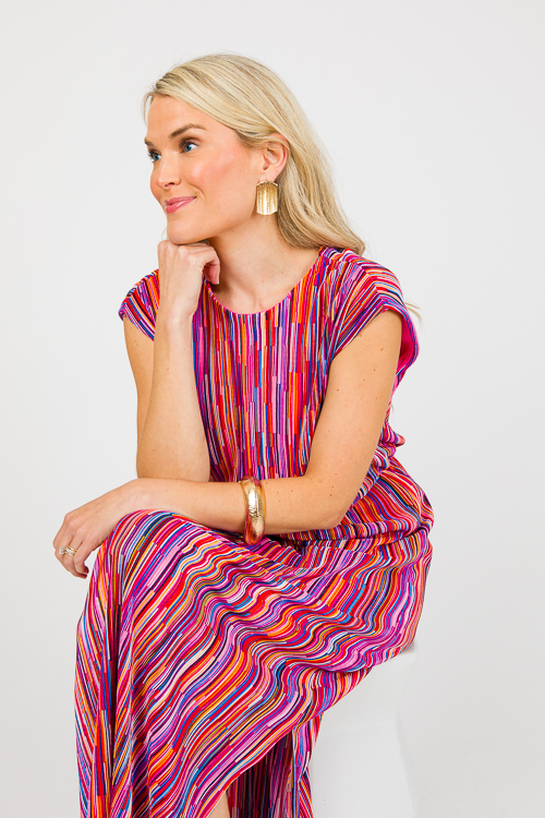 Pleated Rainbow Maxi