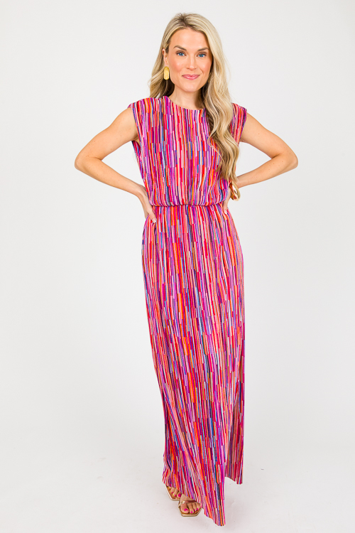 Pleated Rainbow Maxi