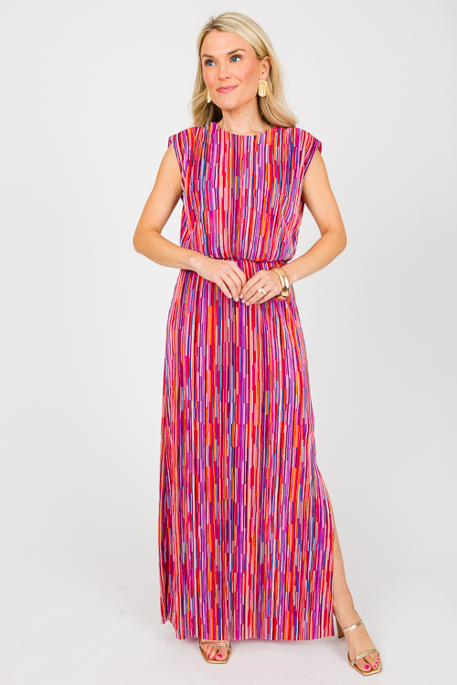 Pleated Rainbow Maxi