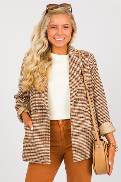 Houndstooth Jacket, Rust