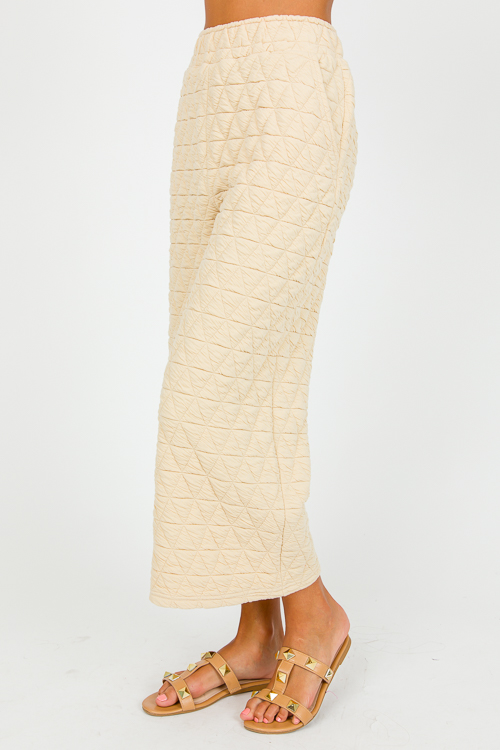 Quilted Pants Set, Cream