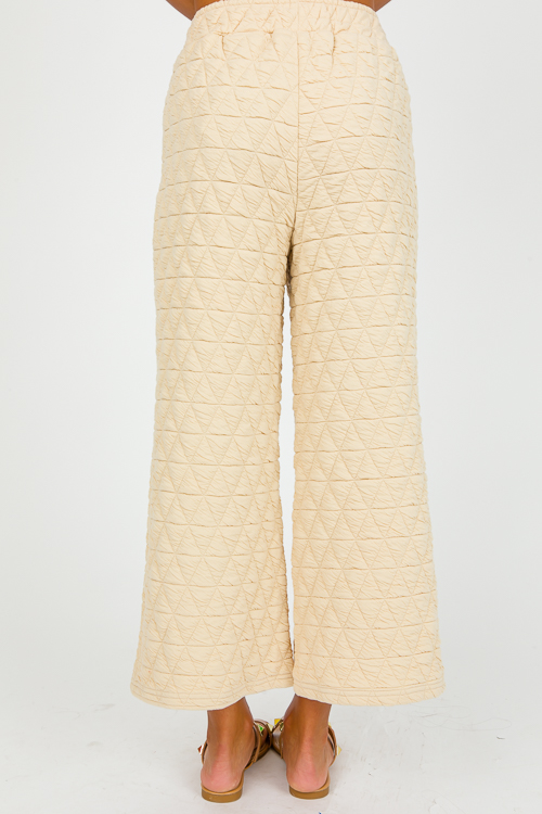 Quilted Pants Set, Cream