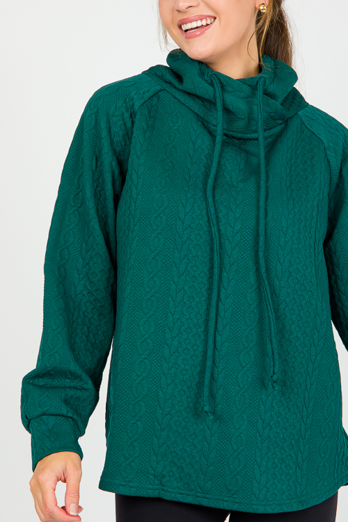 Cable Texture Knit Pullover, Hunter