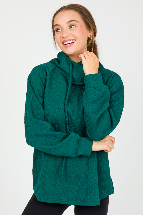 Cable Texture Knit Pullover, Hunter