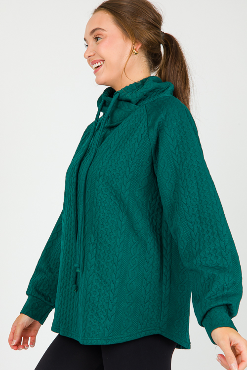 Cable Texture Knit Pullover, Hunter