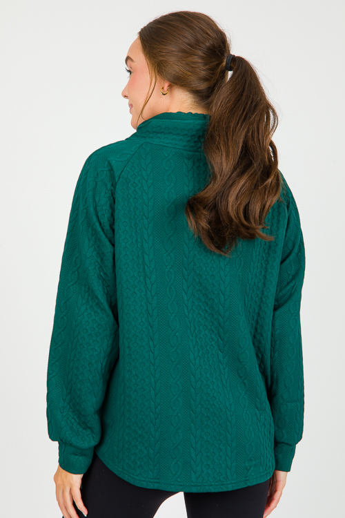 Cable Texture Knit Pullover, Hunter