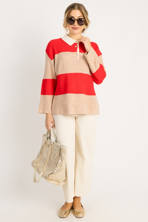 Bold Stripe Collared Sweater, Red - 0929-62.jpg