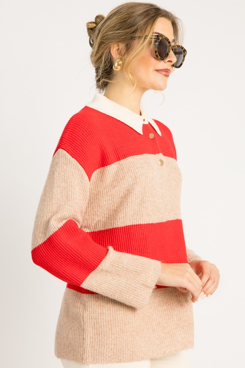 Bold Stripe Collared Sweater, Red - 0929-64.jpg