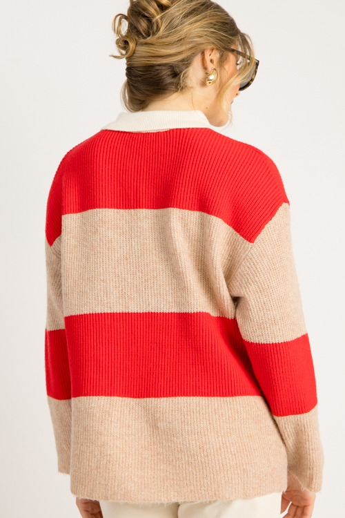 Bold Stripe Collared Sweater, Red - 0929-65.jpg