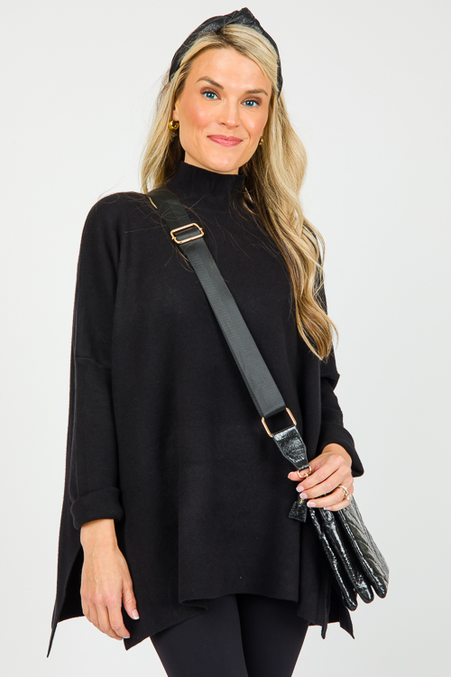 Knotted Leather Headband, Black