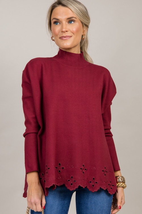 Eyelet Hem Sweater, Garnet - 0930-74p.jpg