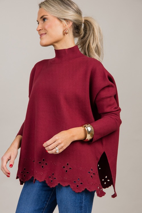 Eyelet Hem Sweater, Garnet - 0930-75h.jpg