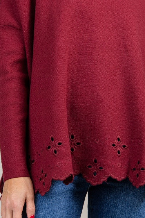 Eyelet Hem Sweater, Garnet - 0930-76.jpg