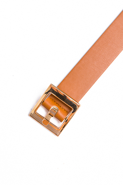 Gold Square Belt, Brown